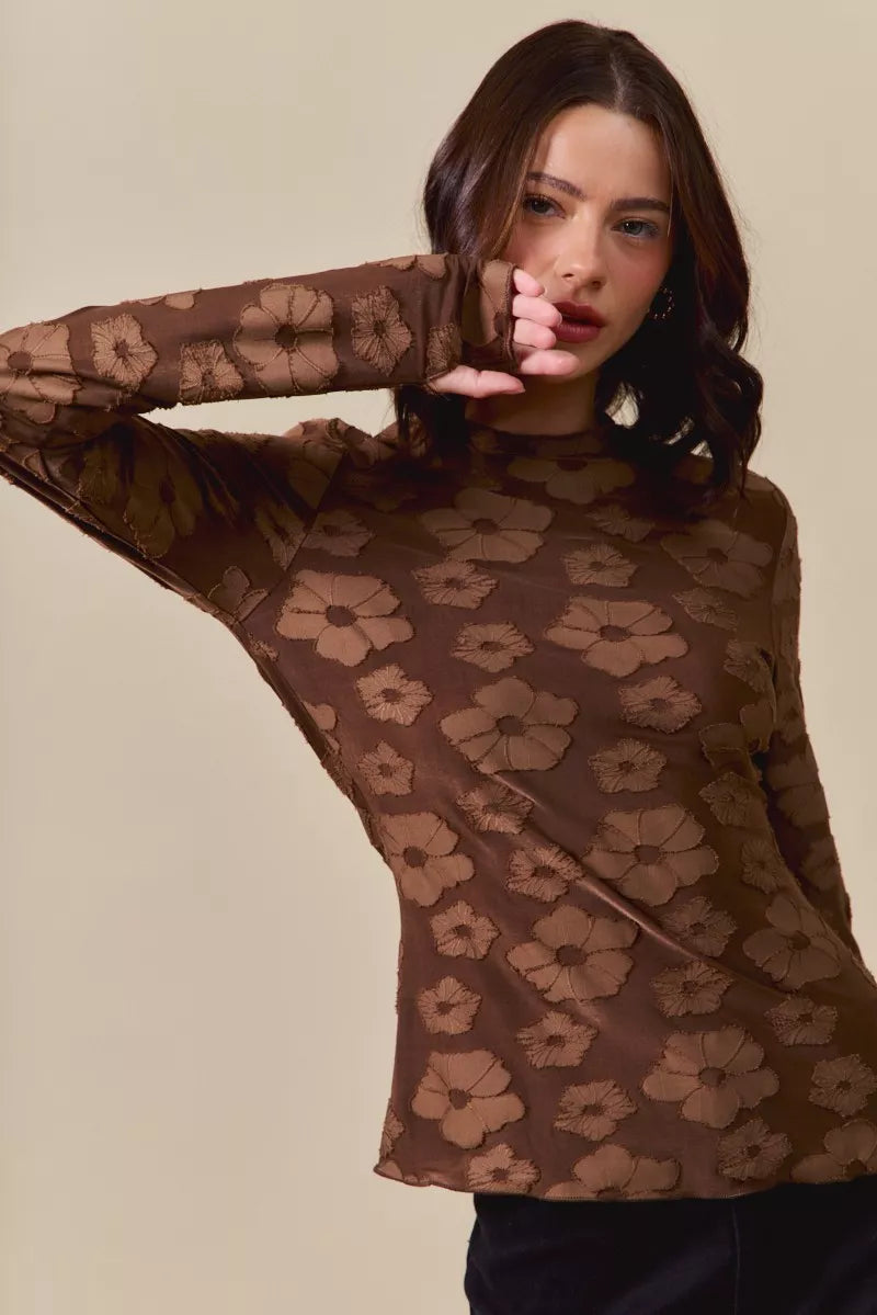 Stretched Jacquard Blouse