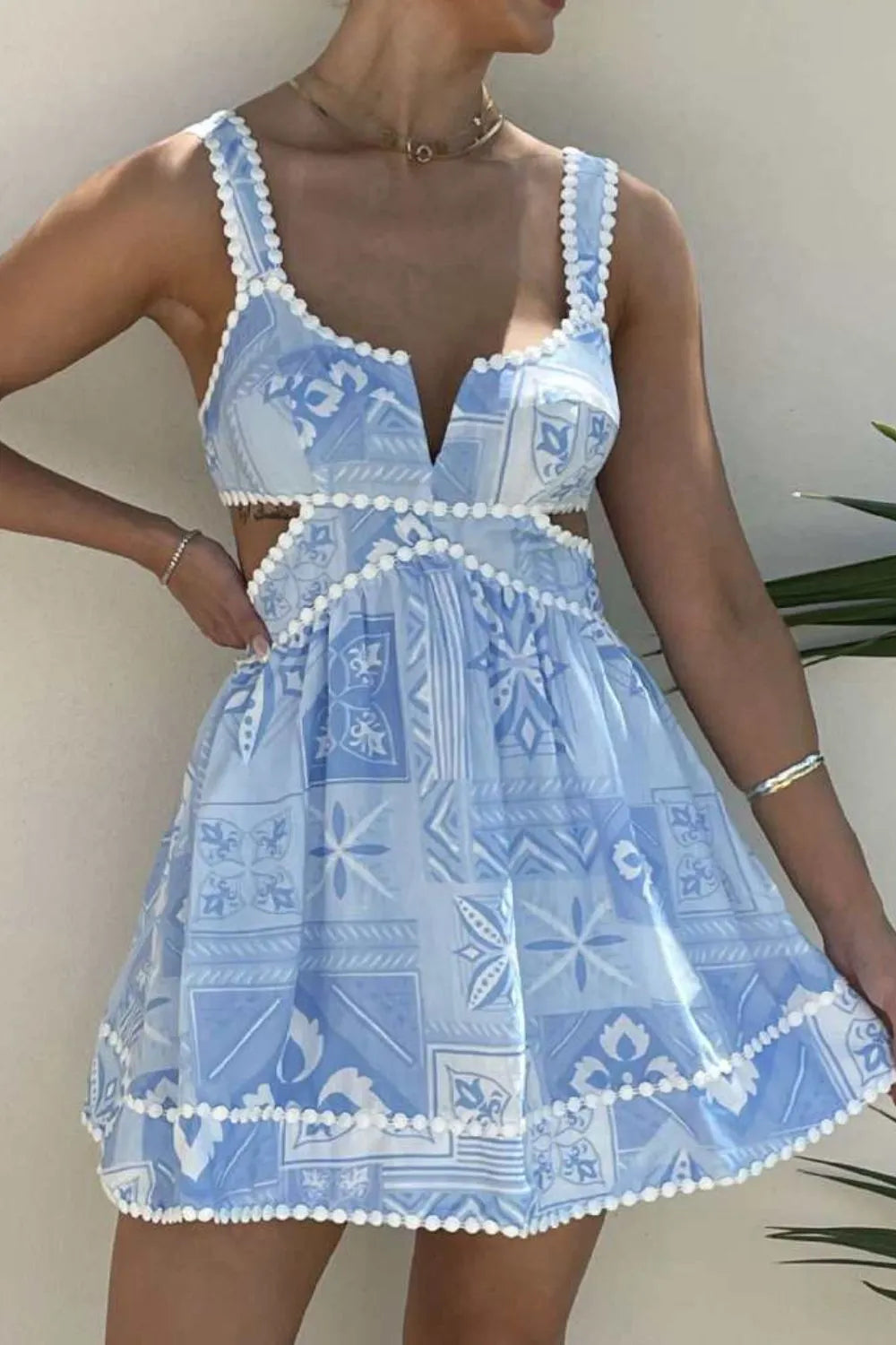 Grecian Cutout Mini Dress