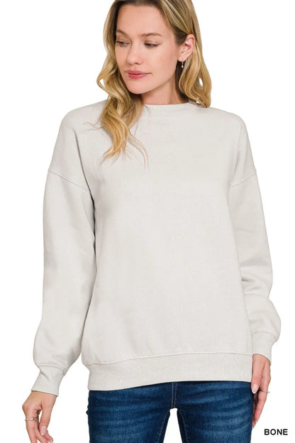 Fleece Crewneck Long Sleeve Sweatshirt - Front View