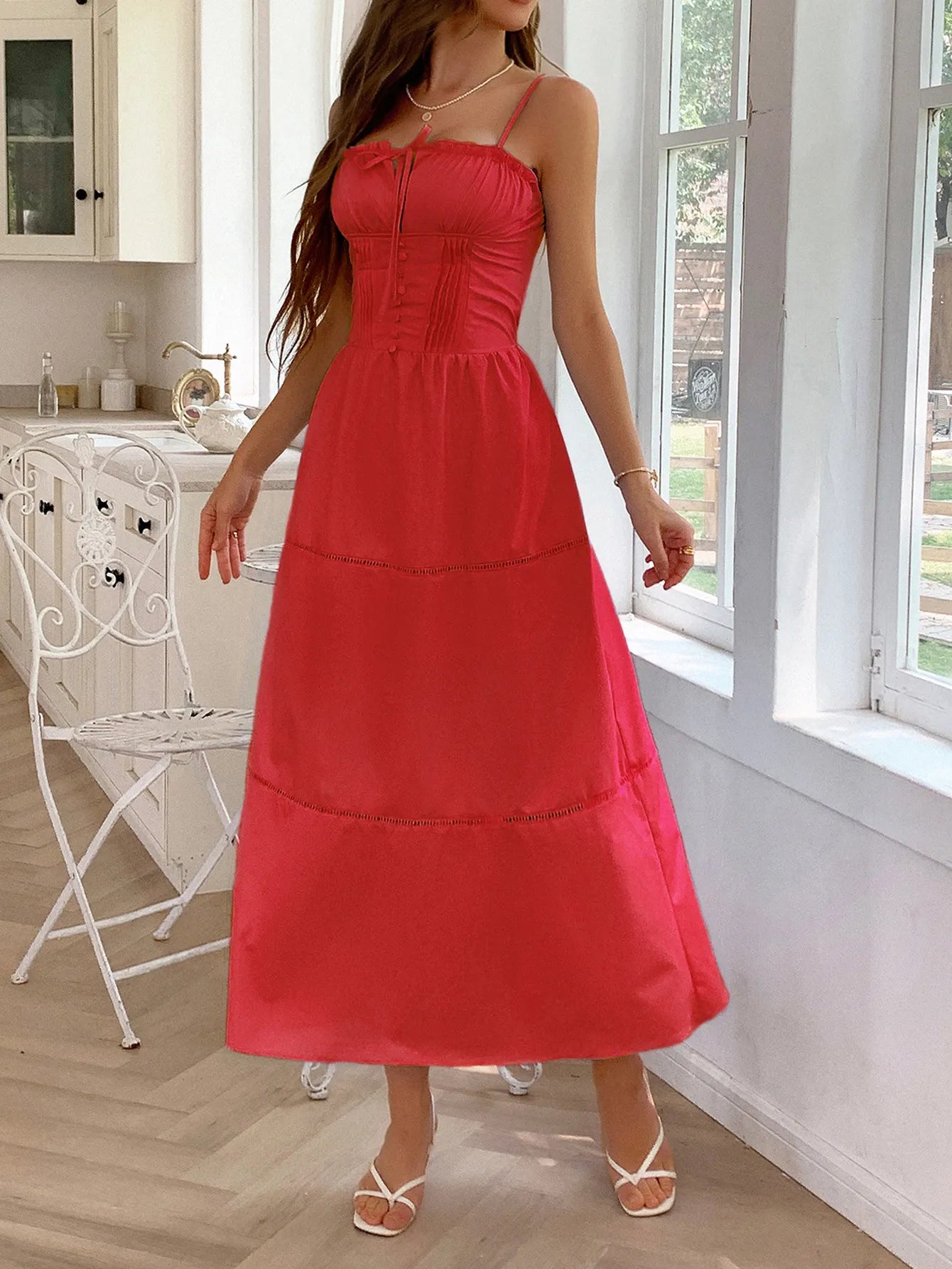 Tie-Front Maxi Dress