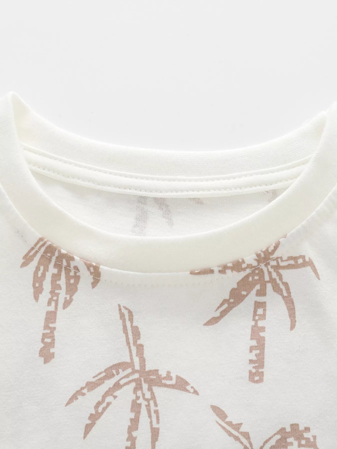 Tropical Palm Print Tee and Shorts Set