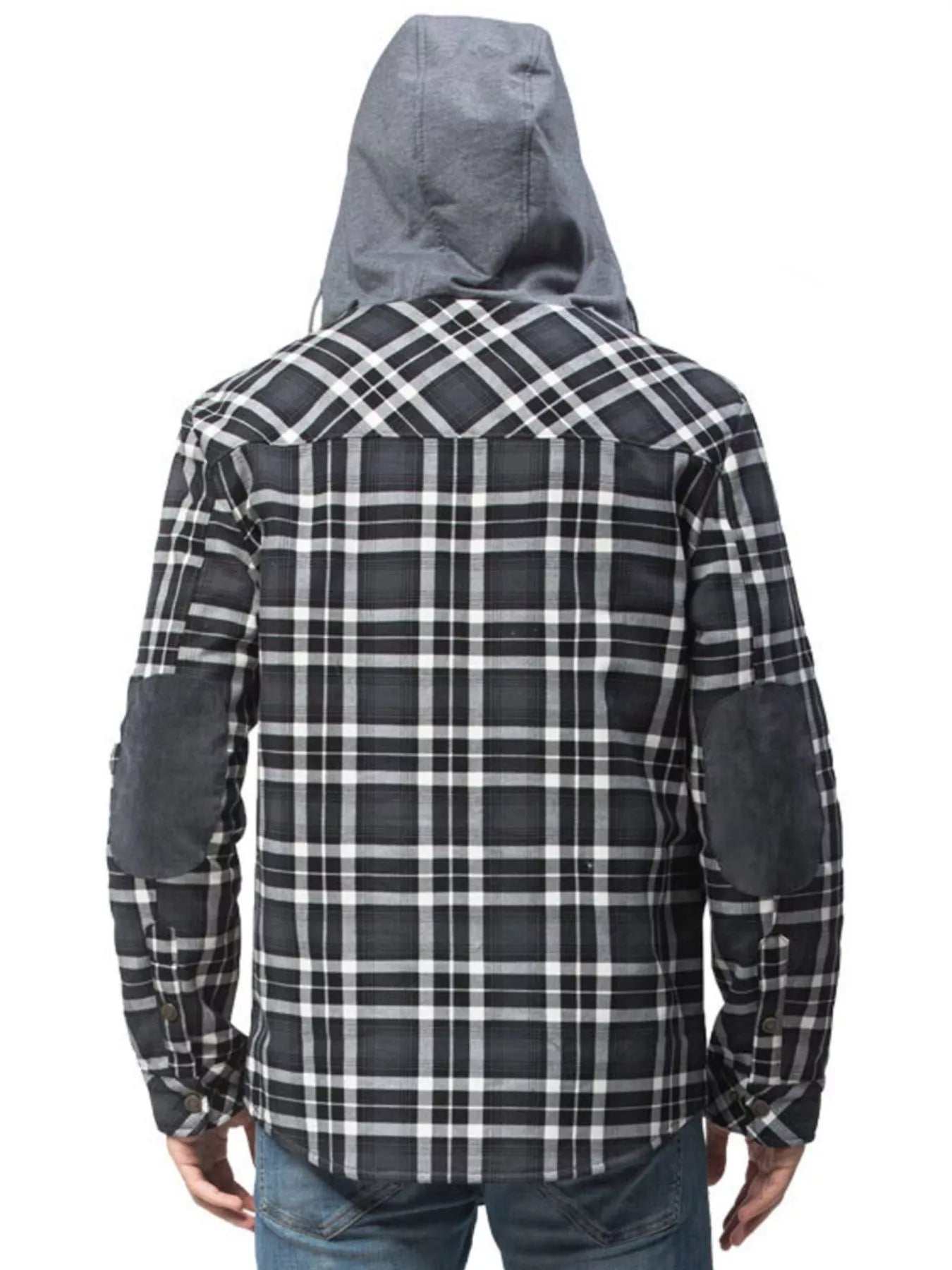 Men's Plaid Flannel Hooded Jacket