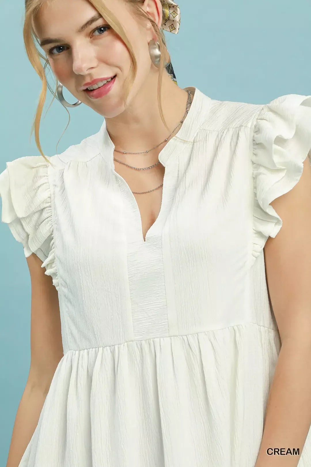 Ruffle Sleeve Babydoll Dress