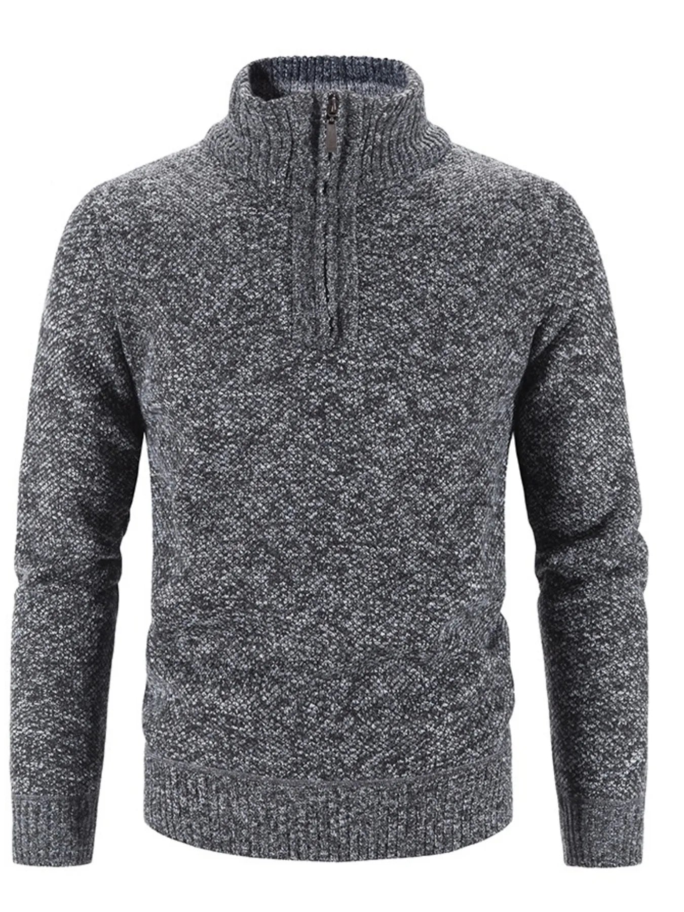 Men's Quarter Zip Long Sleeve Sweater