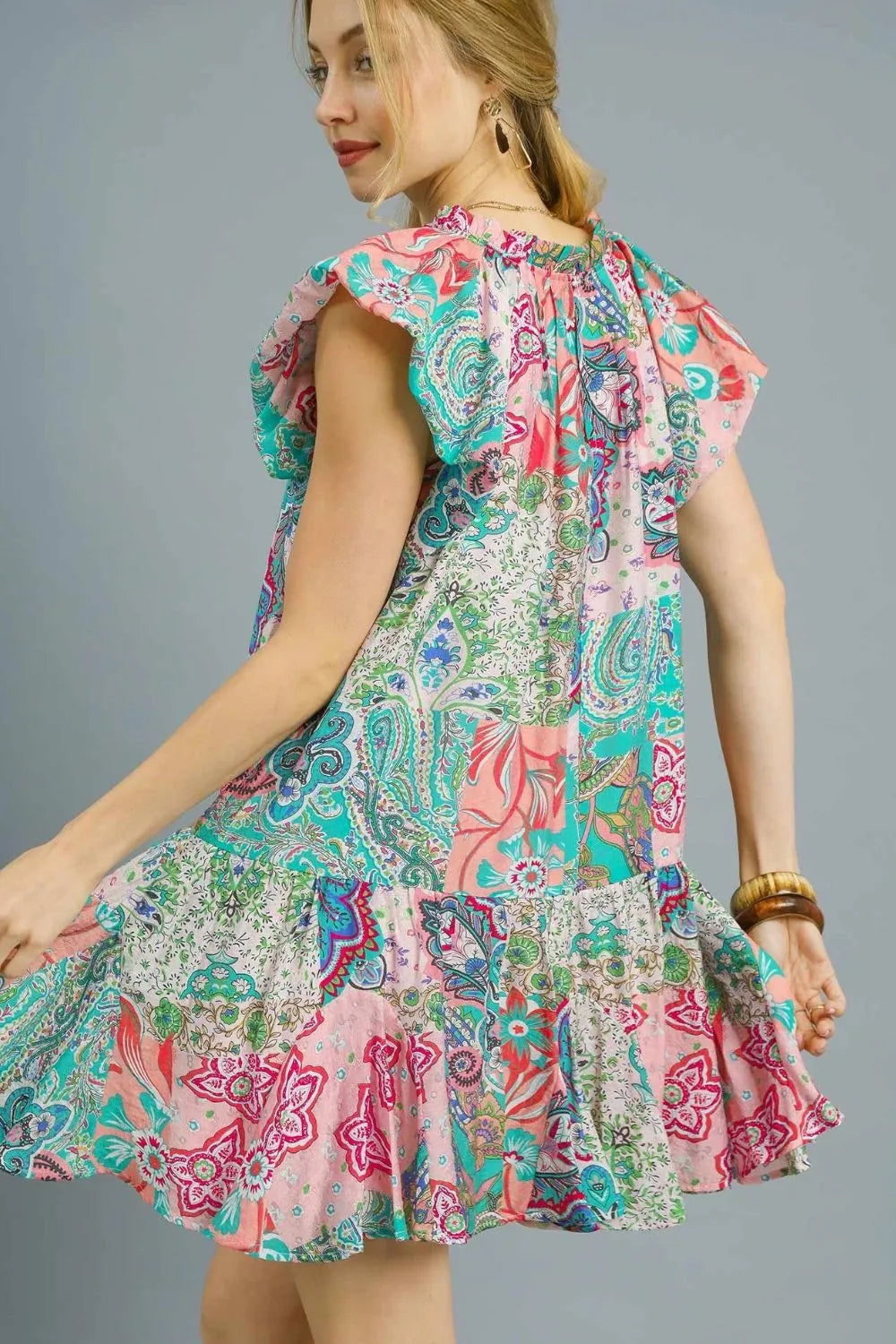 Paisley Print Mini Dress