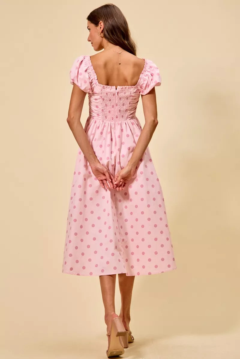 Spotted Midi Dress