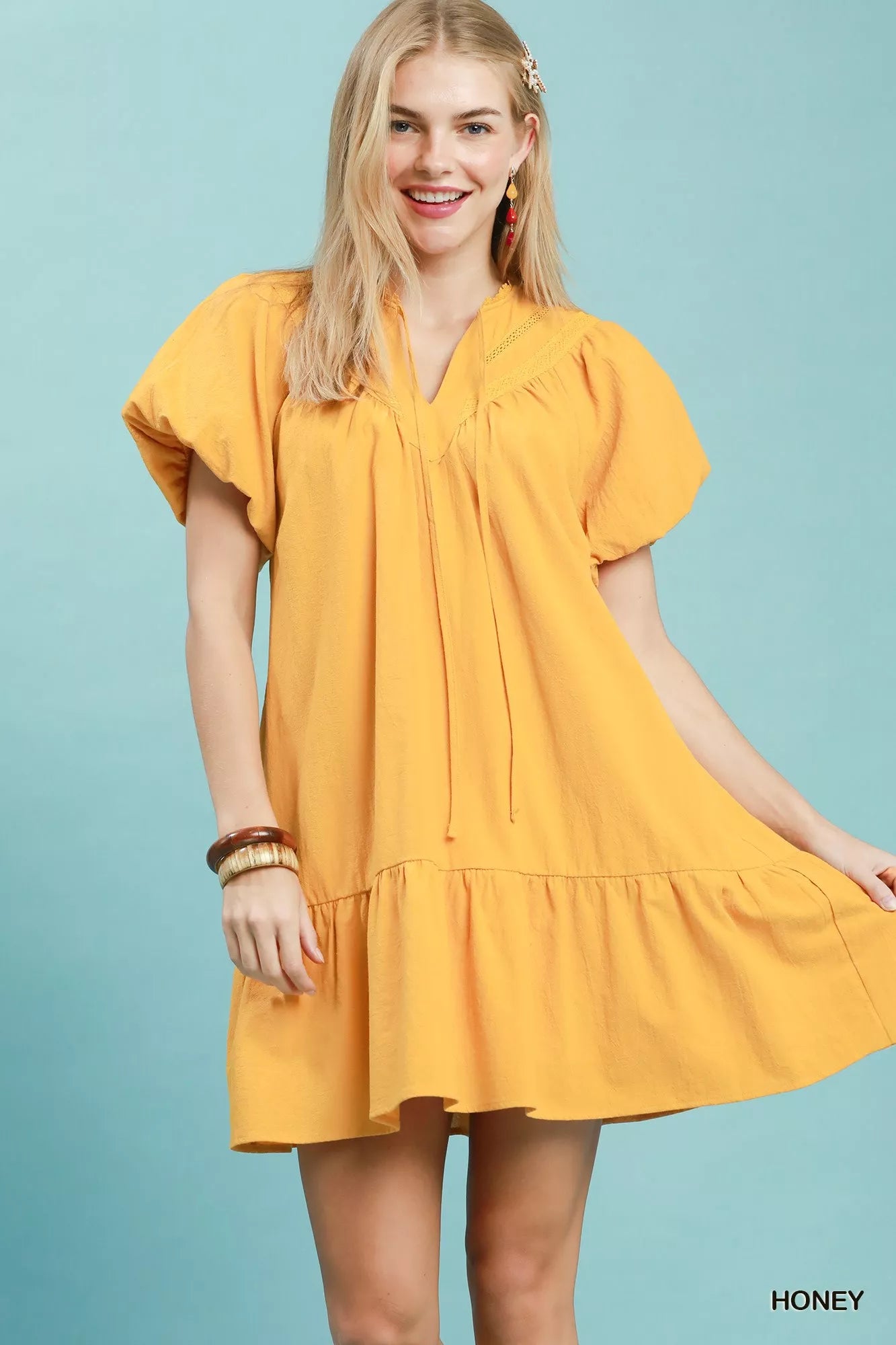 Daffodil Flutter Sleeve Mini Dress