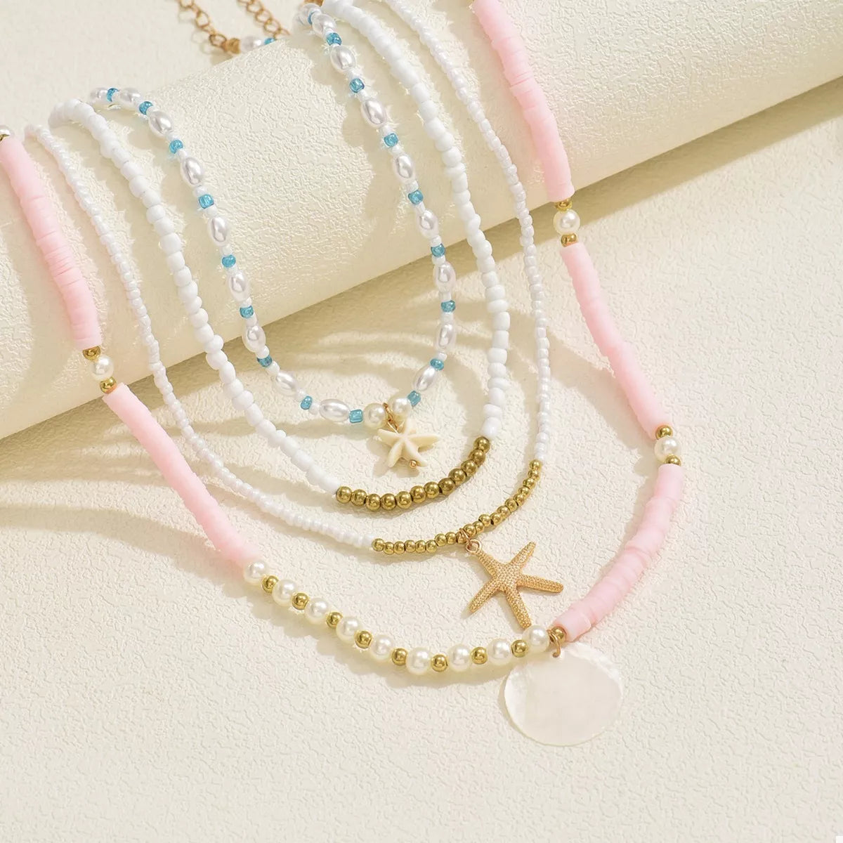 Layered Starfish Charm Necklace