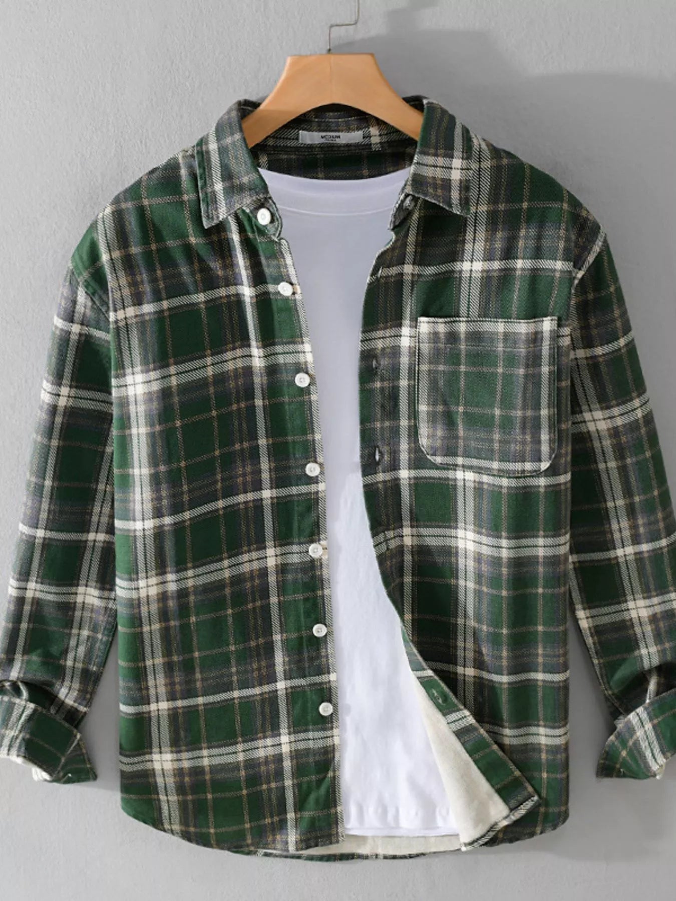 Men's Plaid Button Up Long Sleeve Shirt