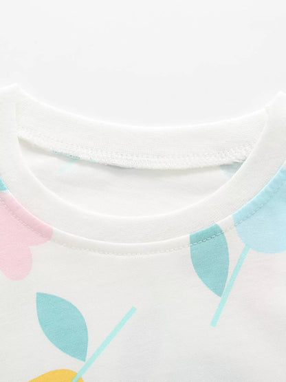 Tulip Print Tee and Shorts Set - Side View