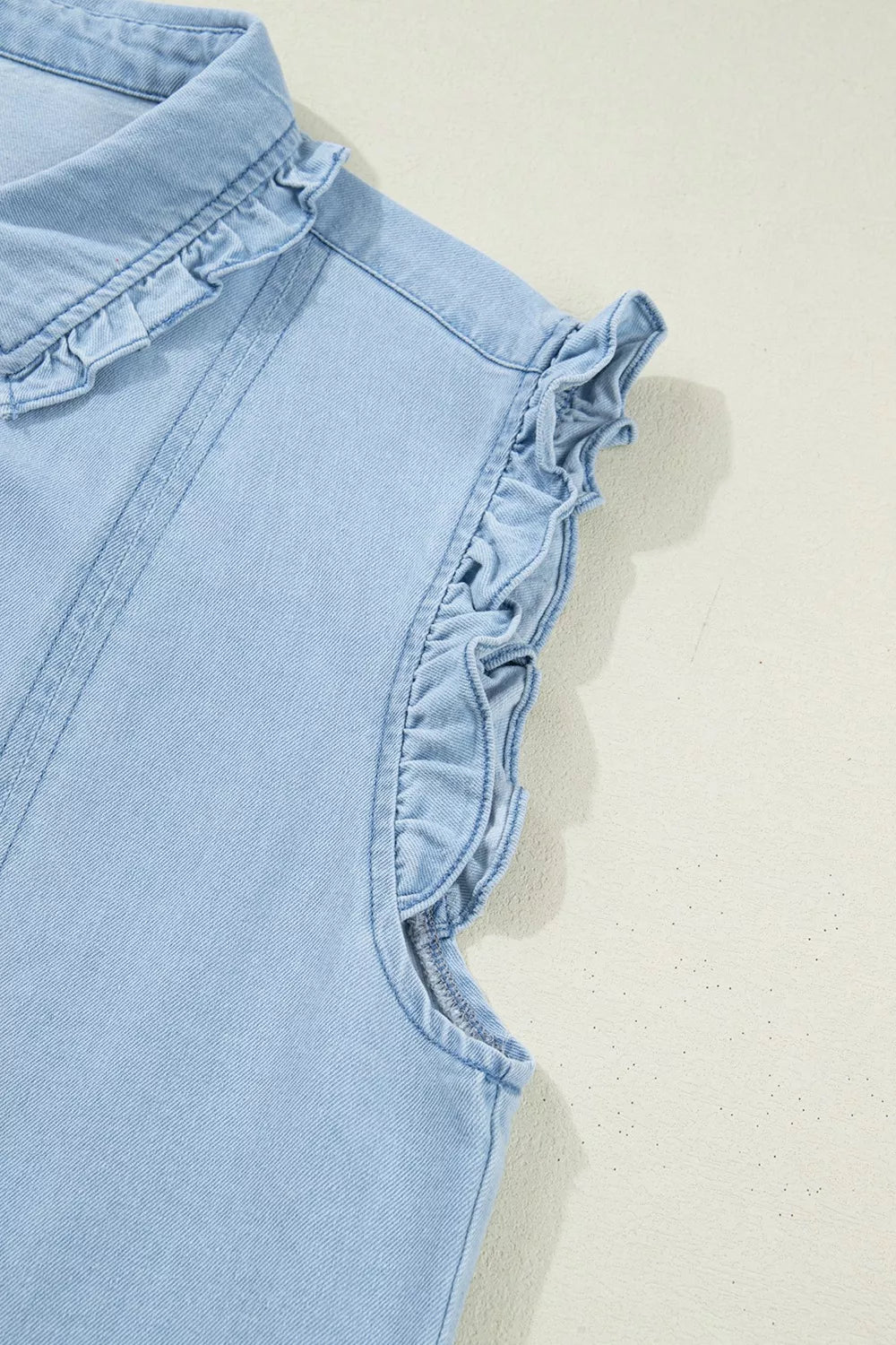 Denim Ruffled Edge Denim Dress