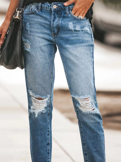 Distressed Wash Jeans - Detail View 7