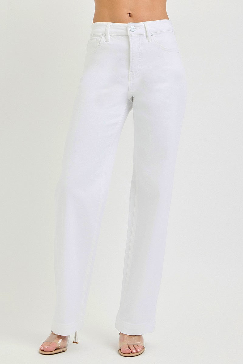 Effortless White Straight Leg Pants