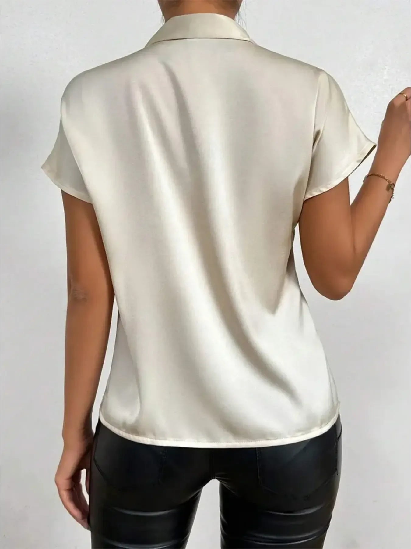 Satin Bow-Tie Blouse