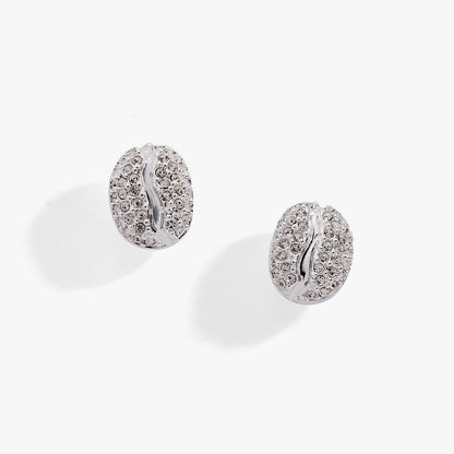 Coffee Bean Pave Crystal Stud Earrings - Alex and Ani - Front View