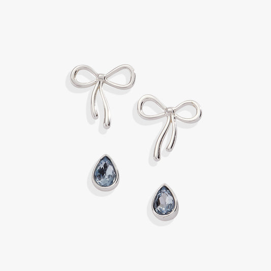 Bow & Teardrop Stud Earring Set - Alex and Ani - Front View