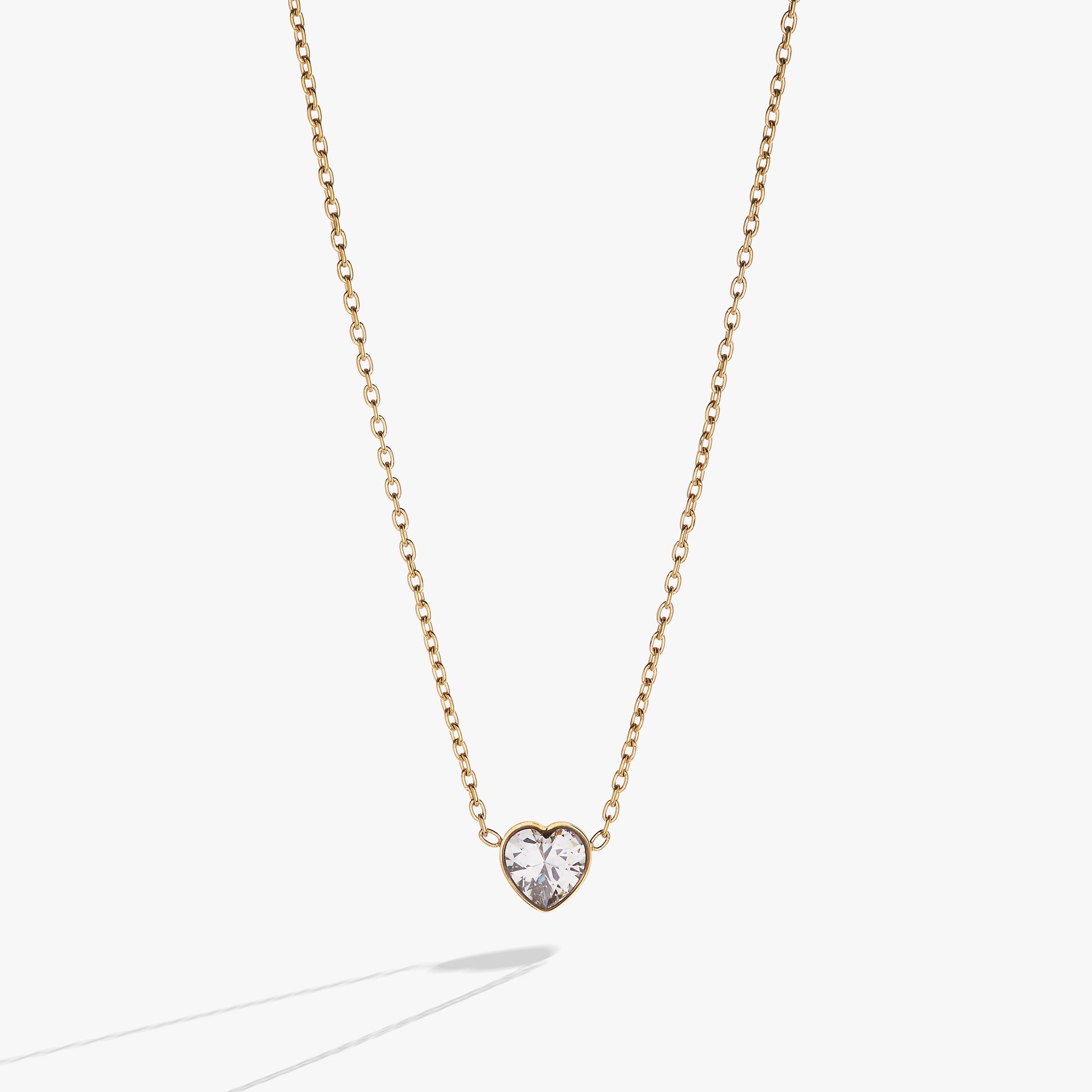Crystal Heart Pendant Necklace - Alex and Ani - Front View