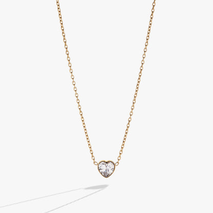 Crystal Heart Pendant Necklace - Alex and Ani - Front View