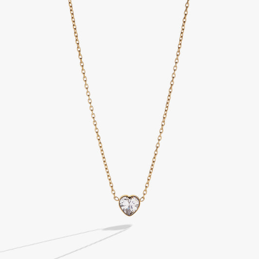 Crystal Heart Pendant Necklace - Alex and Ani - Front View