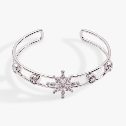 Crystal Snowflake Cuff Bracelet - Front View