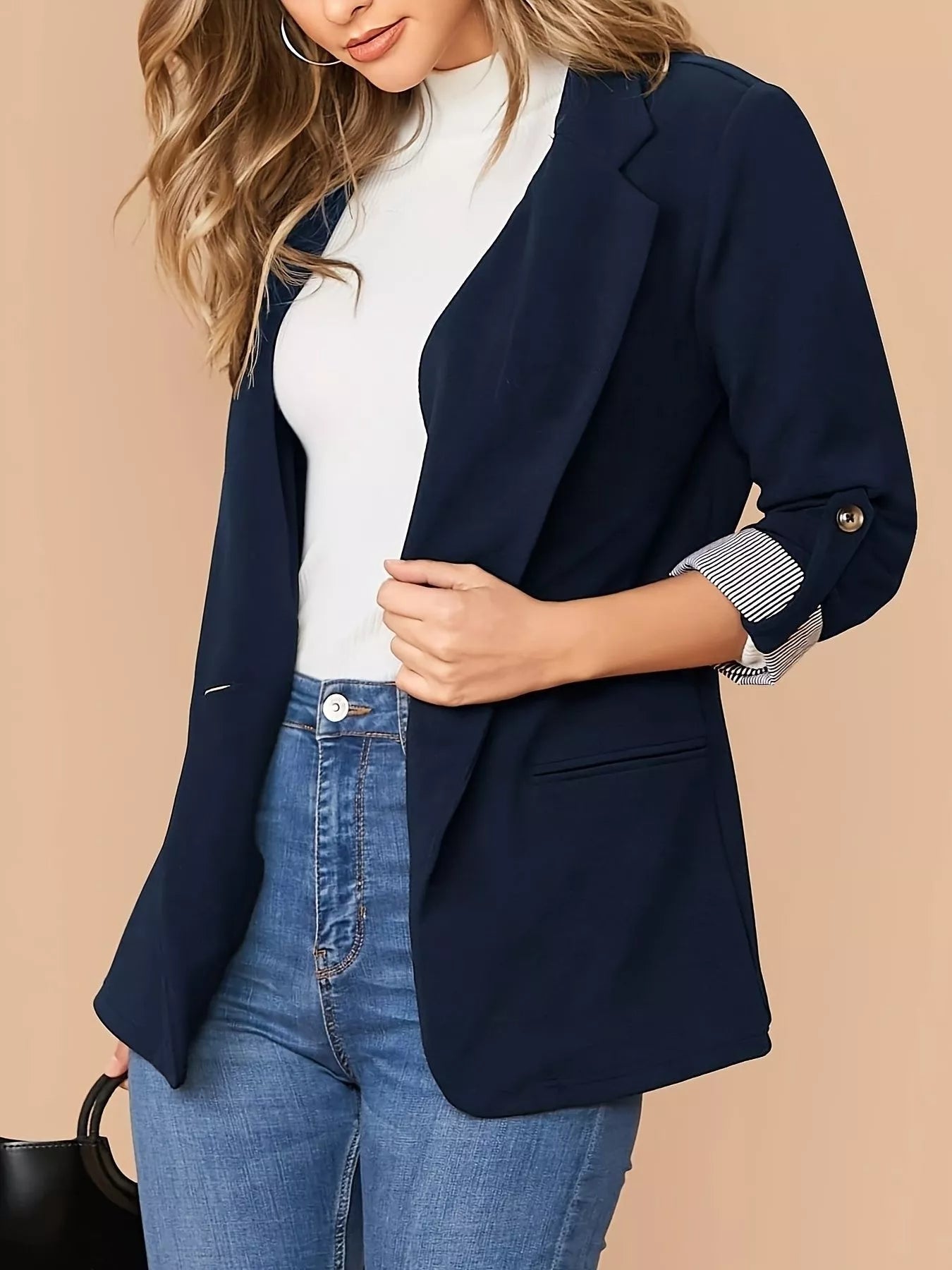 Modern Rolled Sleeve Blazer