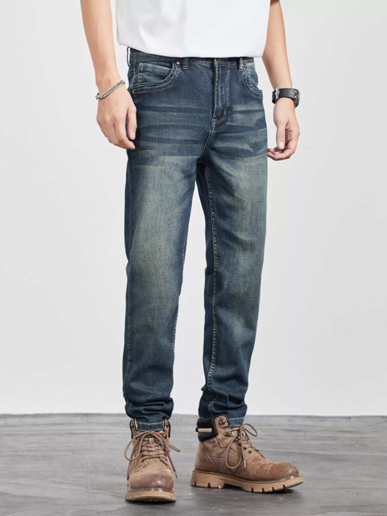 Men's Vintage Wash Slim Fit Jeans