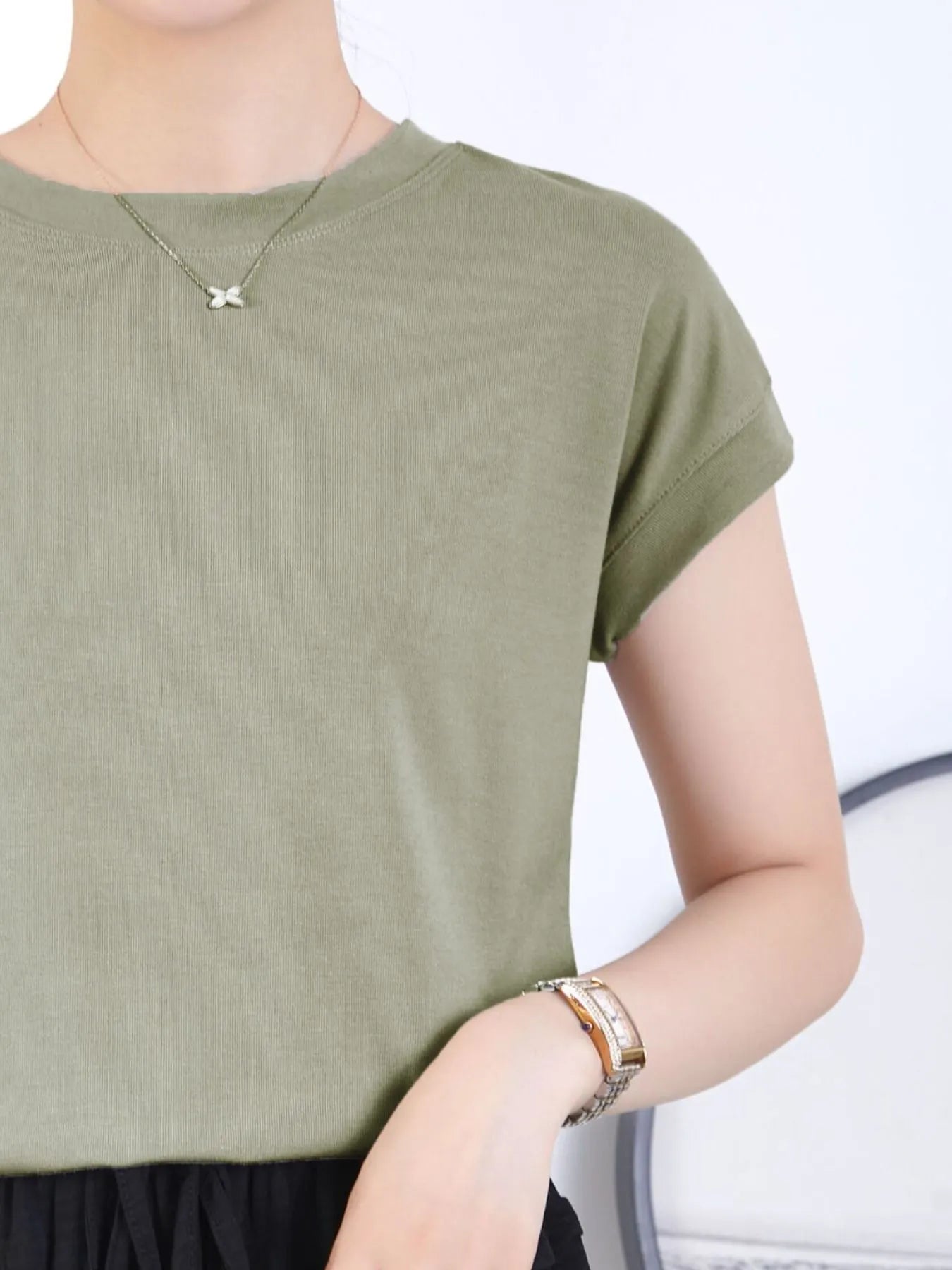 Women's Classic Tee with Cuffed Sleeves