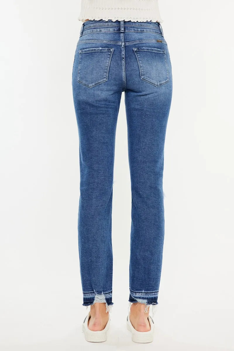 Women's High Rise Distressed Slim Jeans