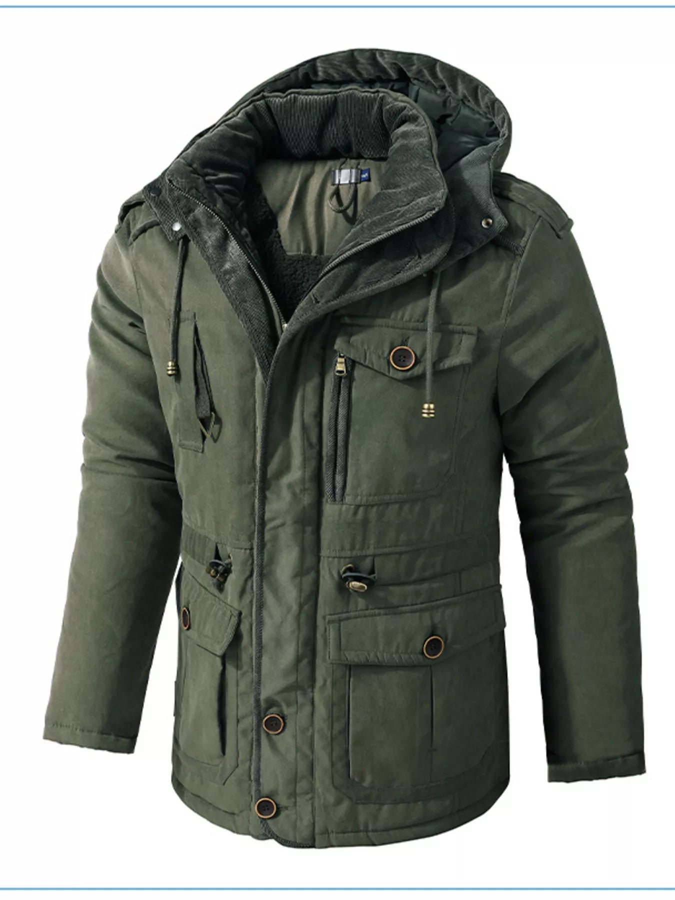 Men’s Fleece-Lined Utility Hooded Jacket