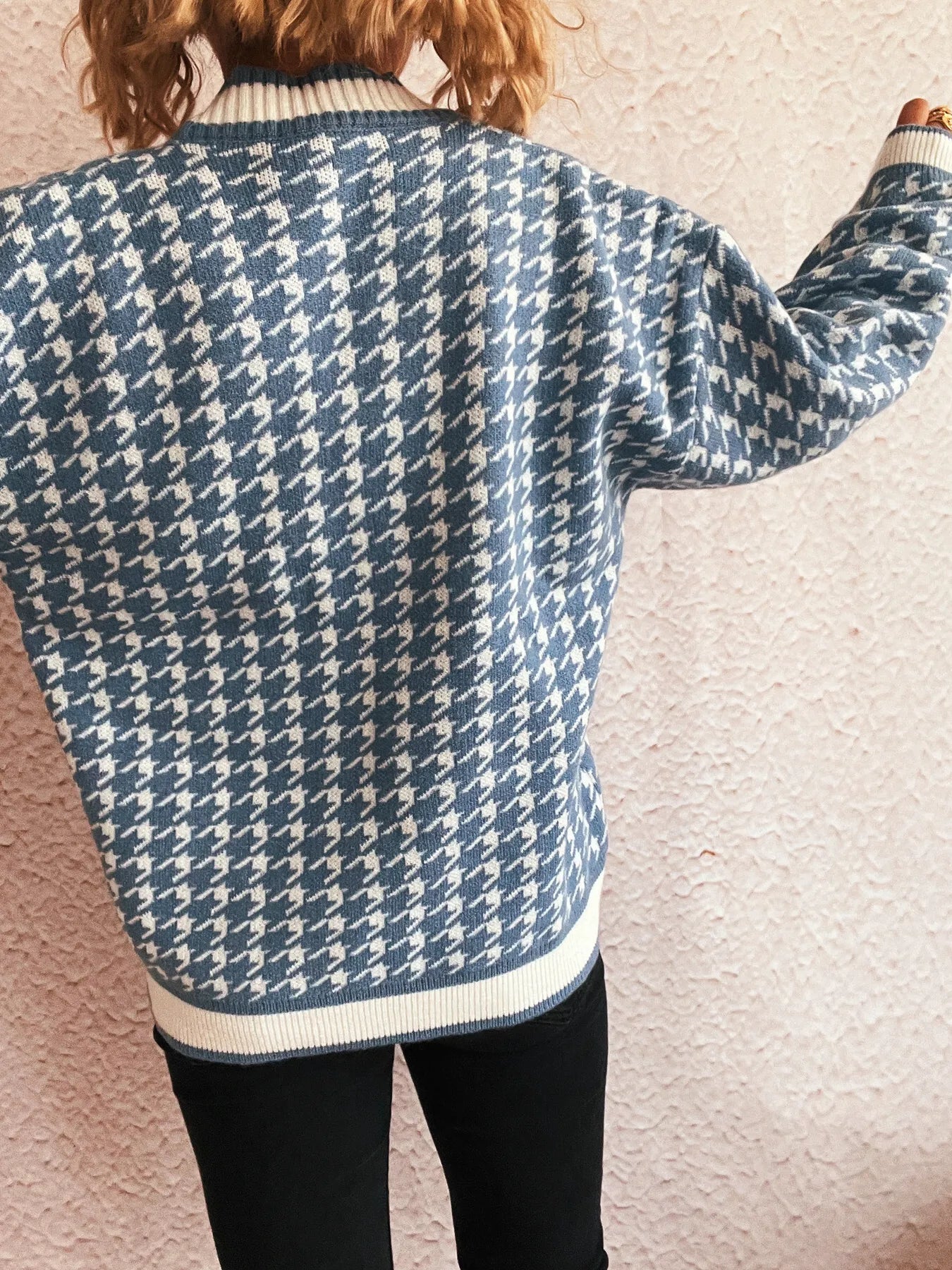 Houndstooth Oversized Cardigan
