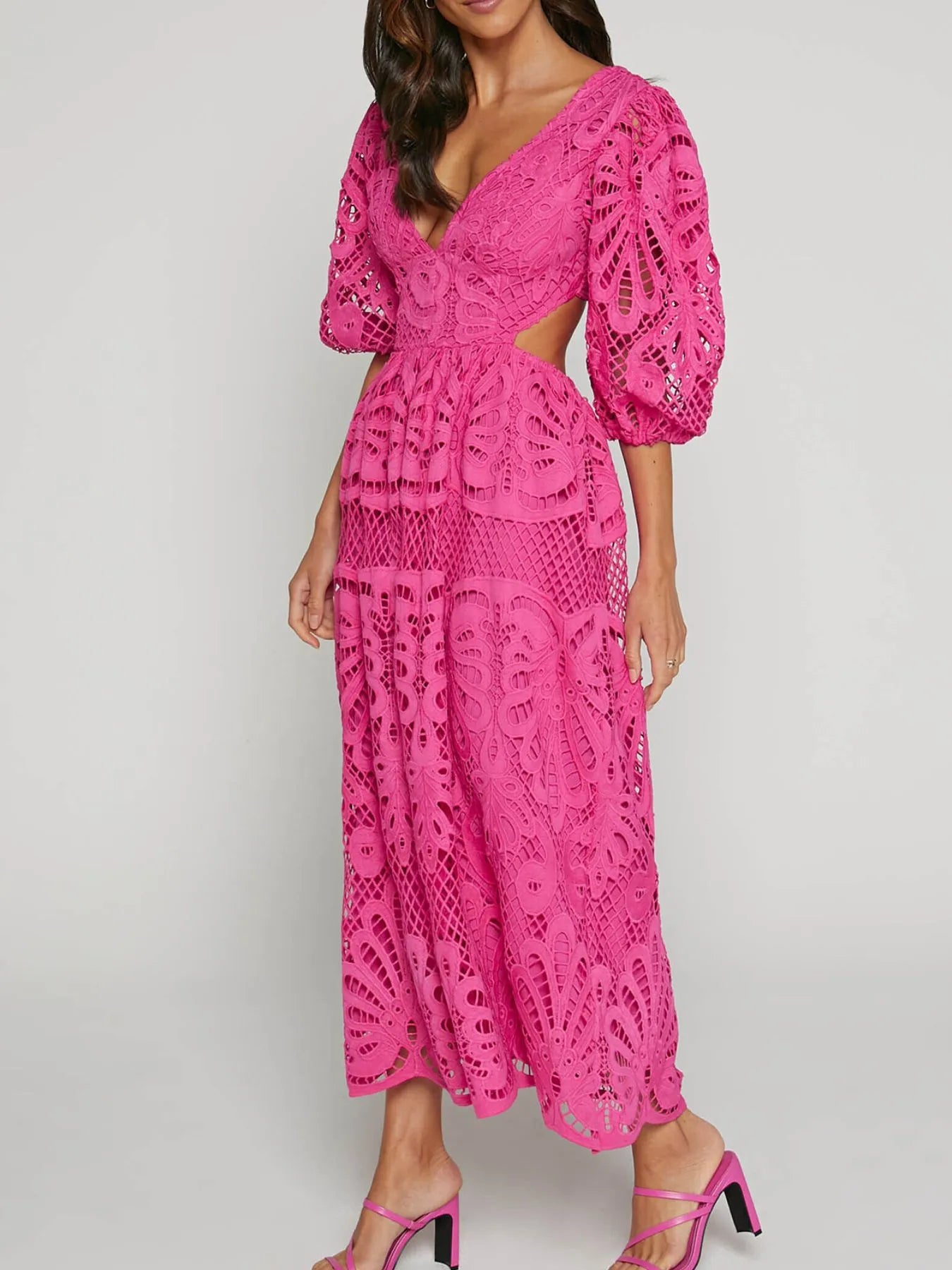 Openwork Cut Out Maxi Dress
