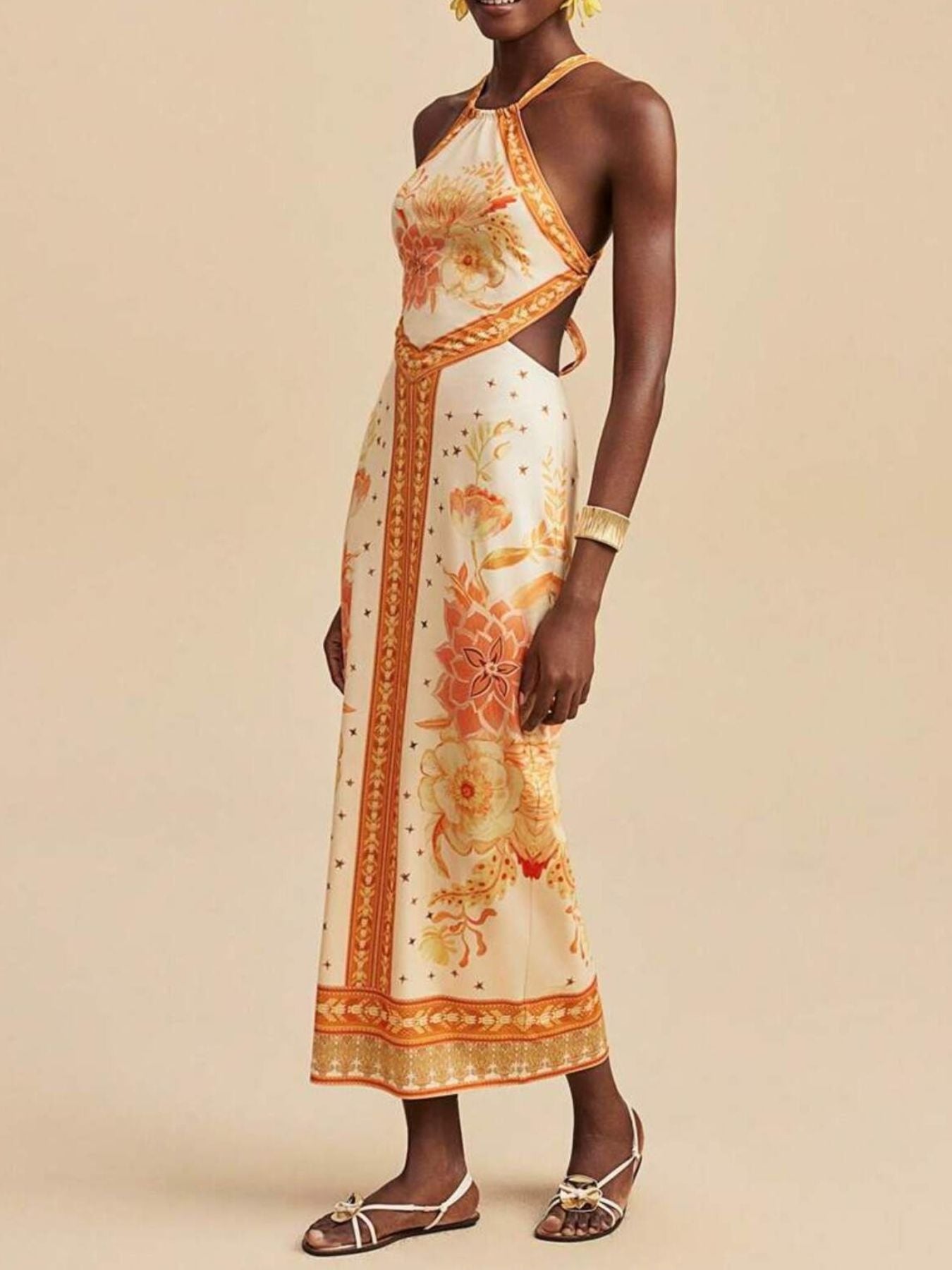 Floral Open Back Maxi Dress