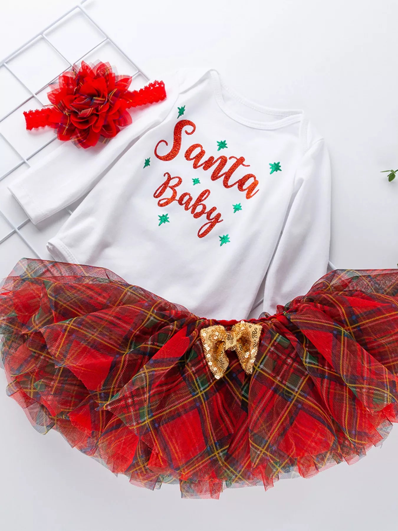 Girl's Santa Baby Outfit with Headband