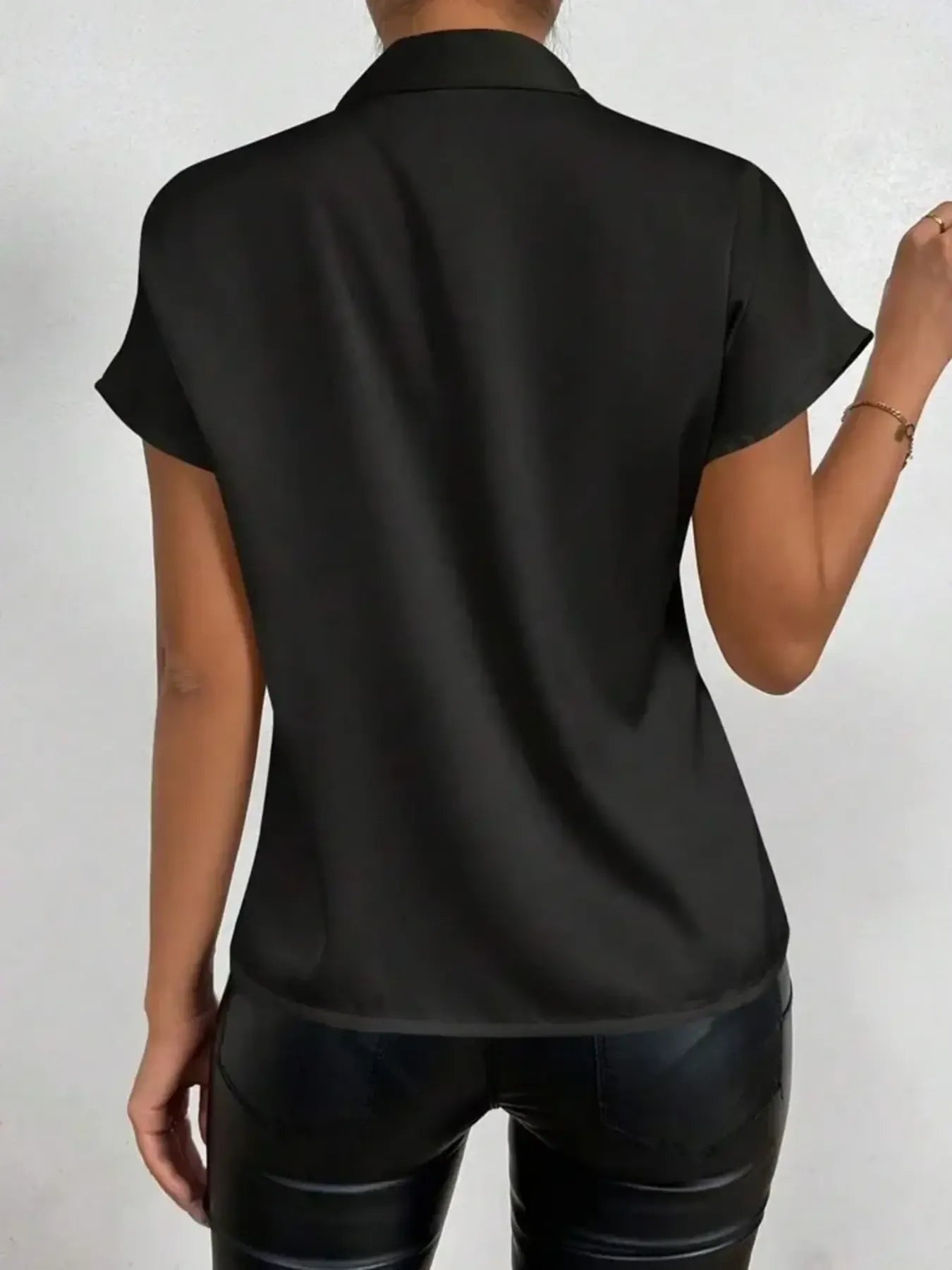 Satin Bow-Tie Blouse