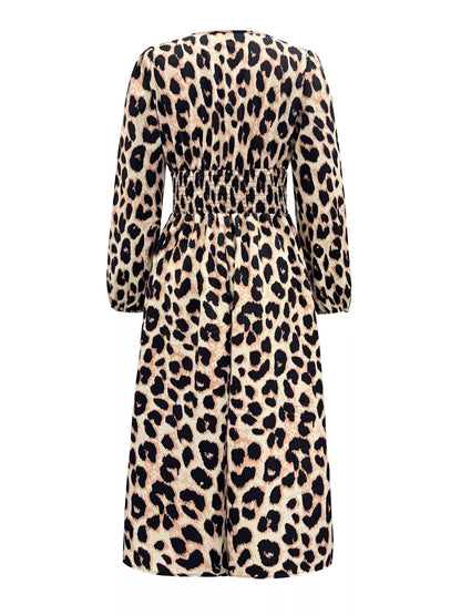 Leopard Print Wrap Midi Dress - Detail View 7