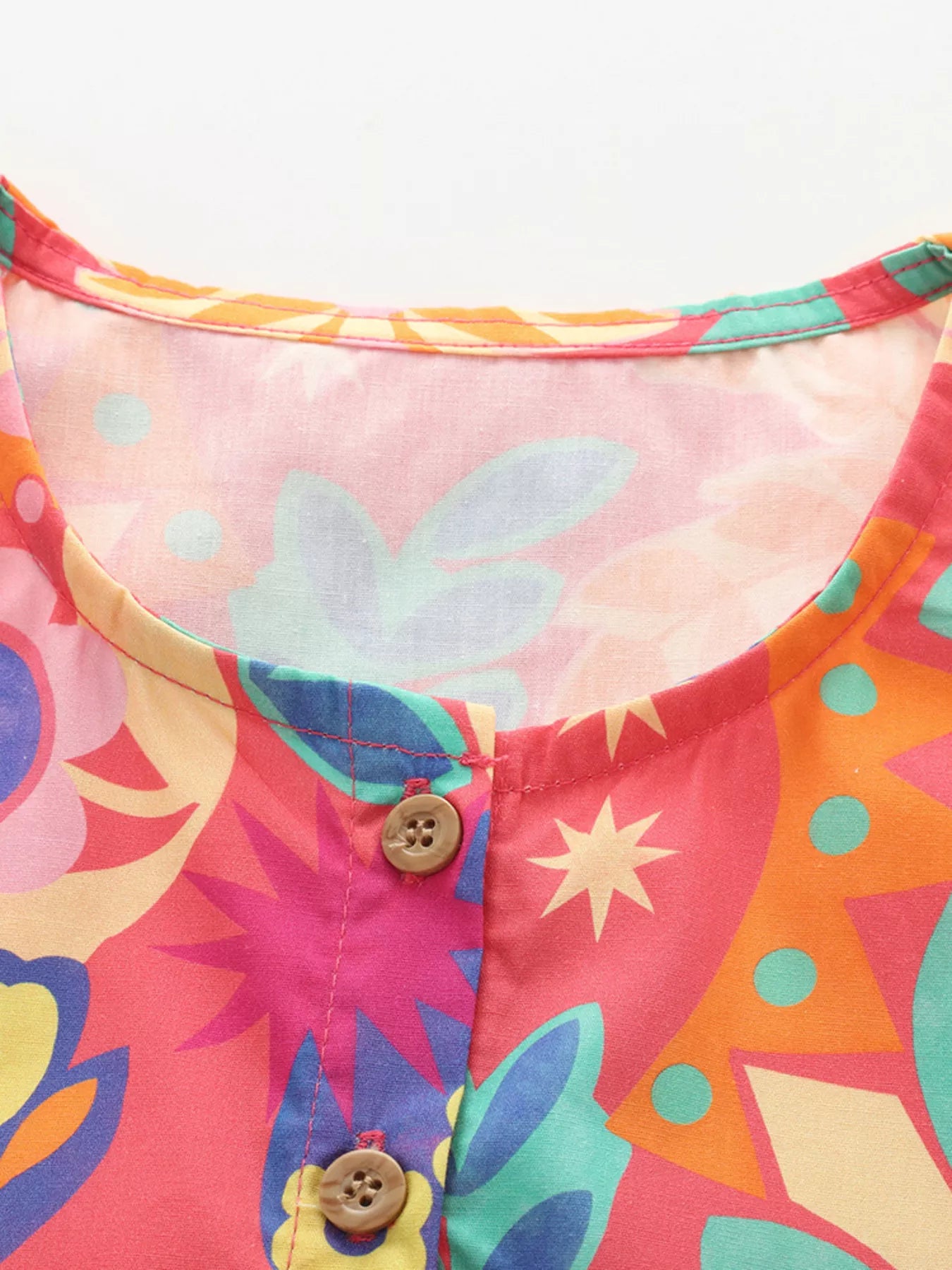 Girl's Floral Print Dress - Side View