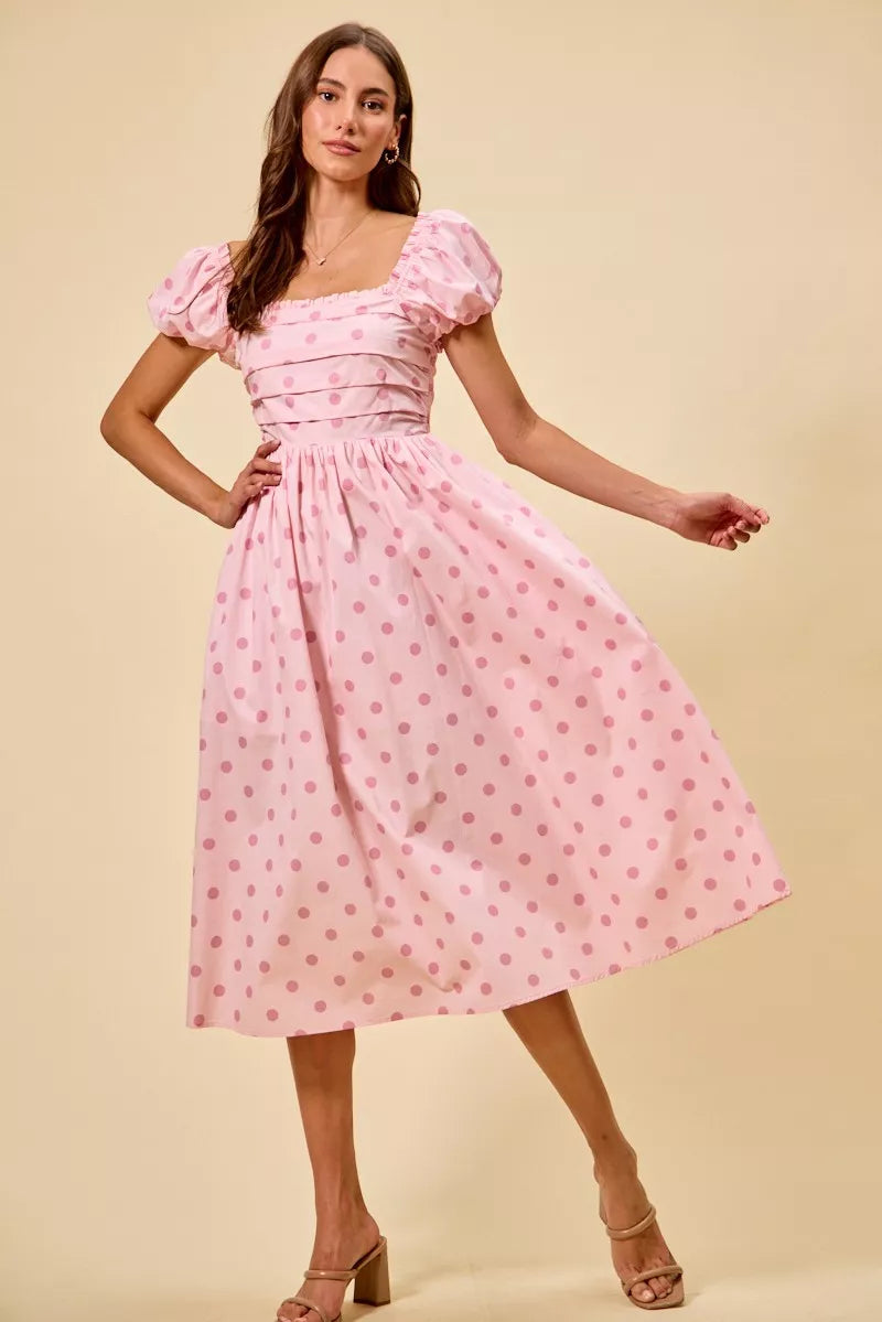 Spotted Midi Dress
