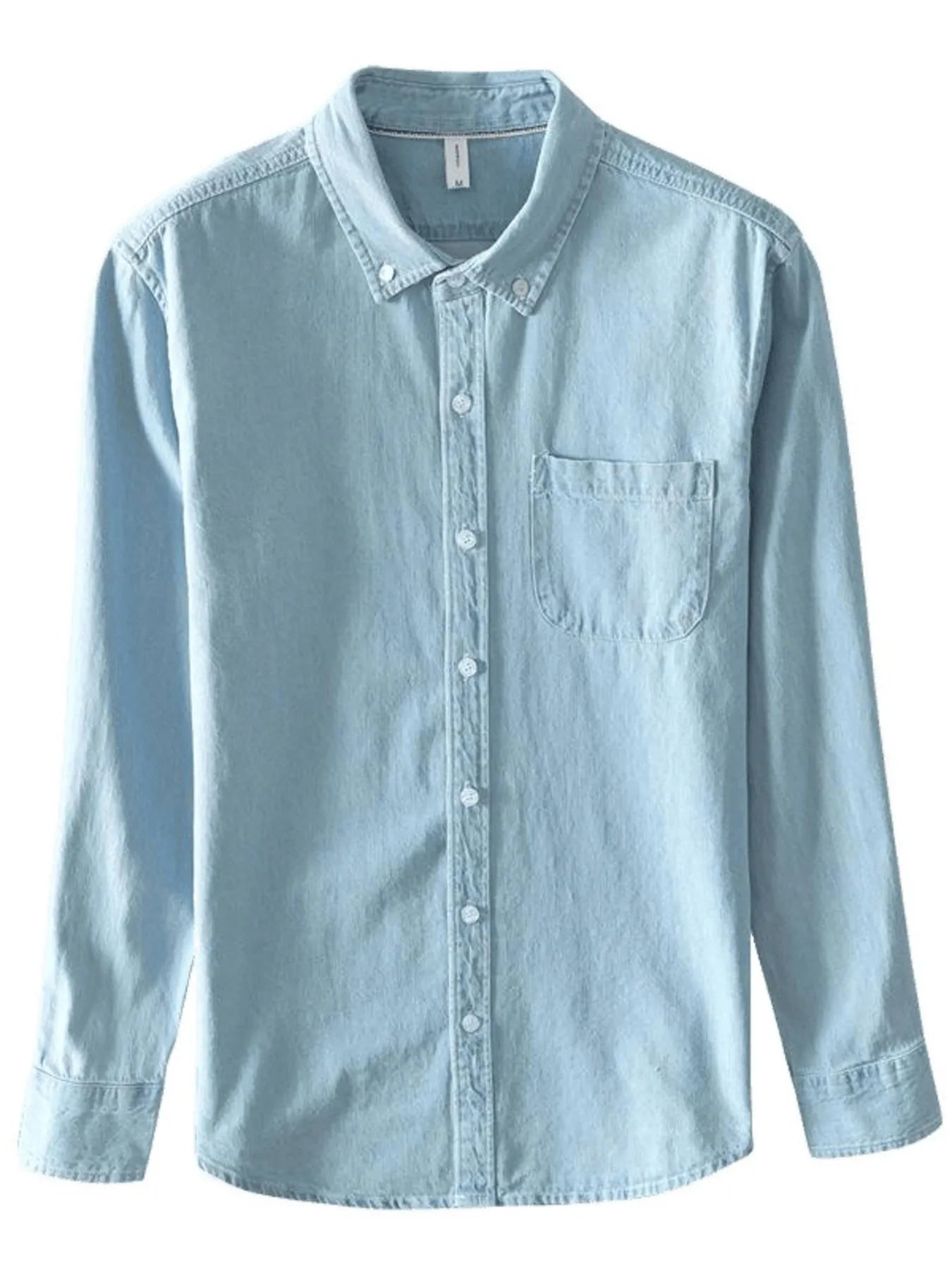 Men's Full Size Button Up Long Sleeve Denim Shirt Plus Size