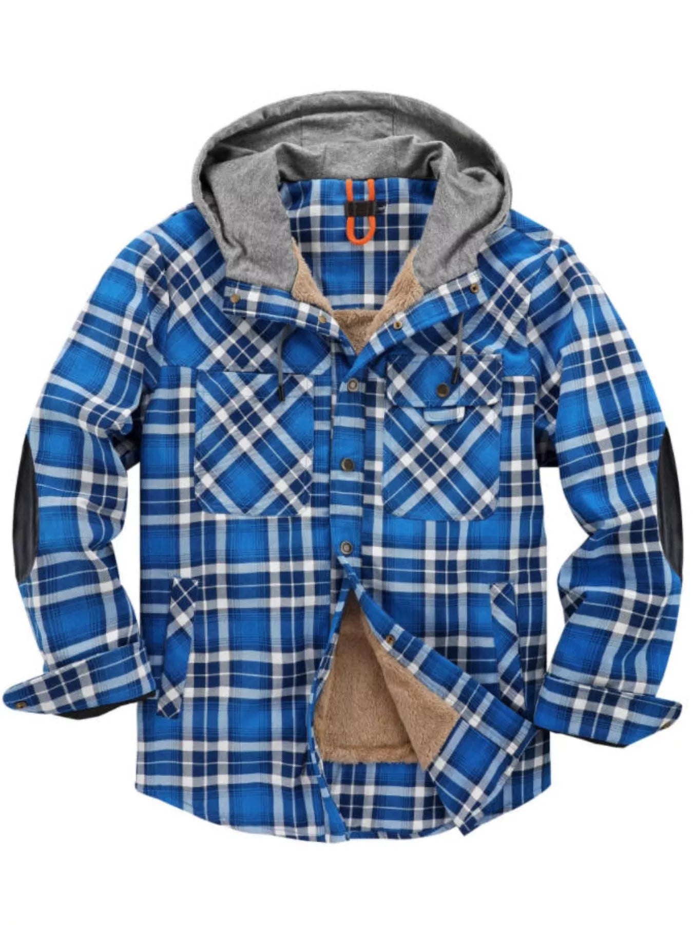 Men's Plaid Flannel Hooded Jacket
