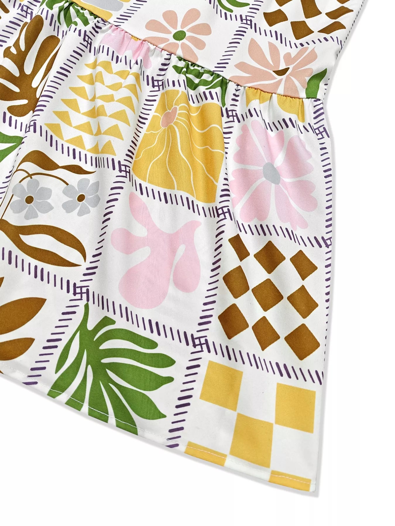 Patchwork Print Cutout Maxi Dress