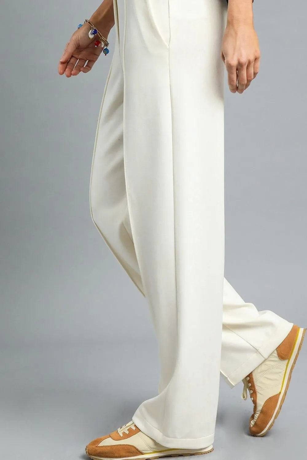 High Waisted Wide Leg Linen-Blend Pants