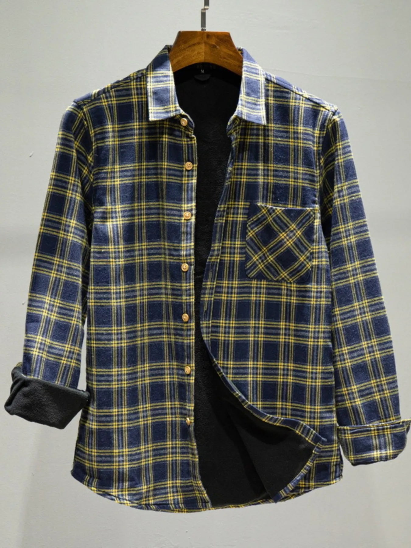 Men's Plaid Button Up Long Sleeve Shirt