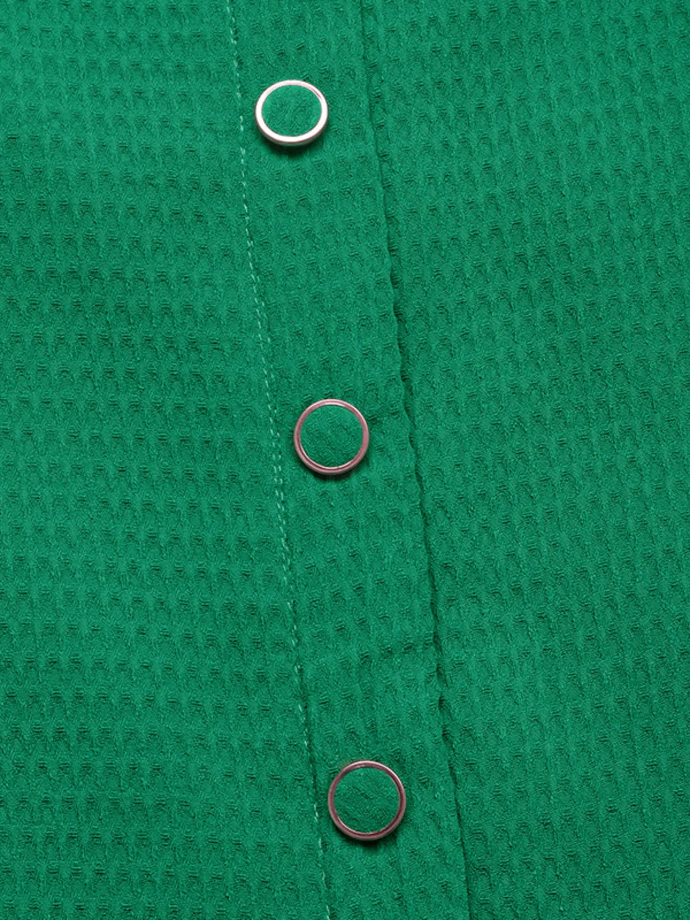 Waffle Knit Buttoned Back Blouse
