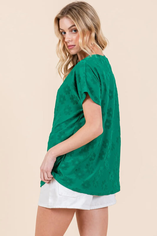 Floral Pattern T-Shirt - Back View