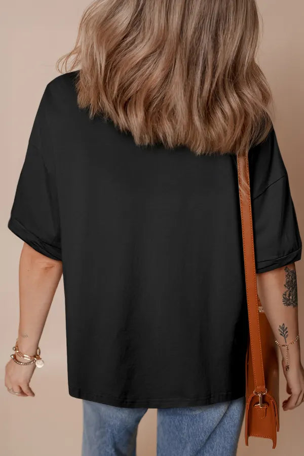 Sequined America Star | Round Neck T Shirt - Back View