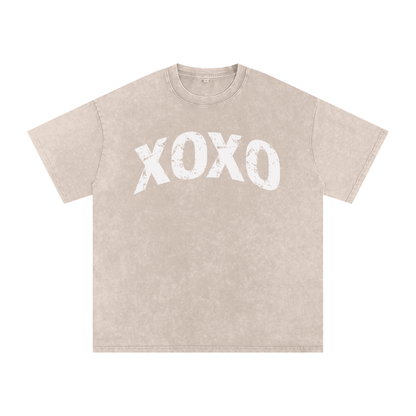 XOXO Vintage-Wash Oversized T-Shirt - Detail View 8