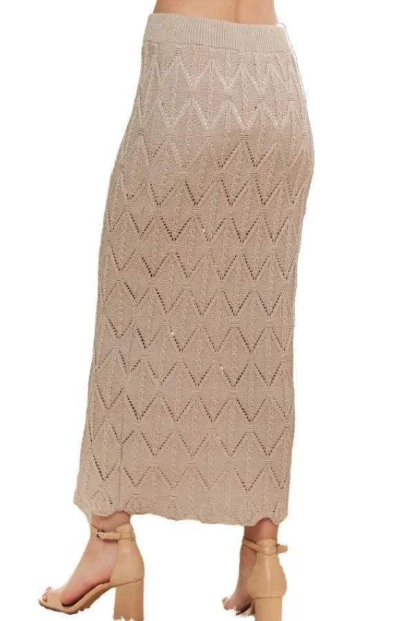 Scallop Trim Detail Knit Skirt