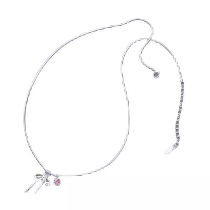 Coquette Bow & Heart Pendant Necklace - Detail View 5