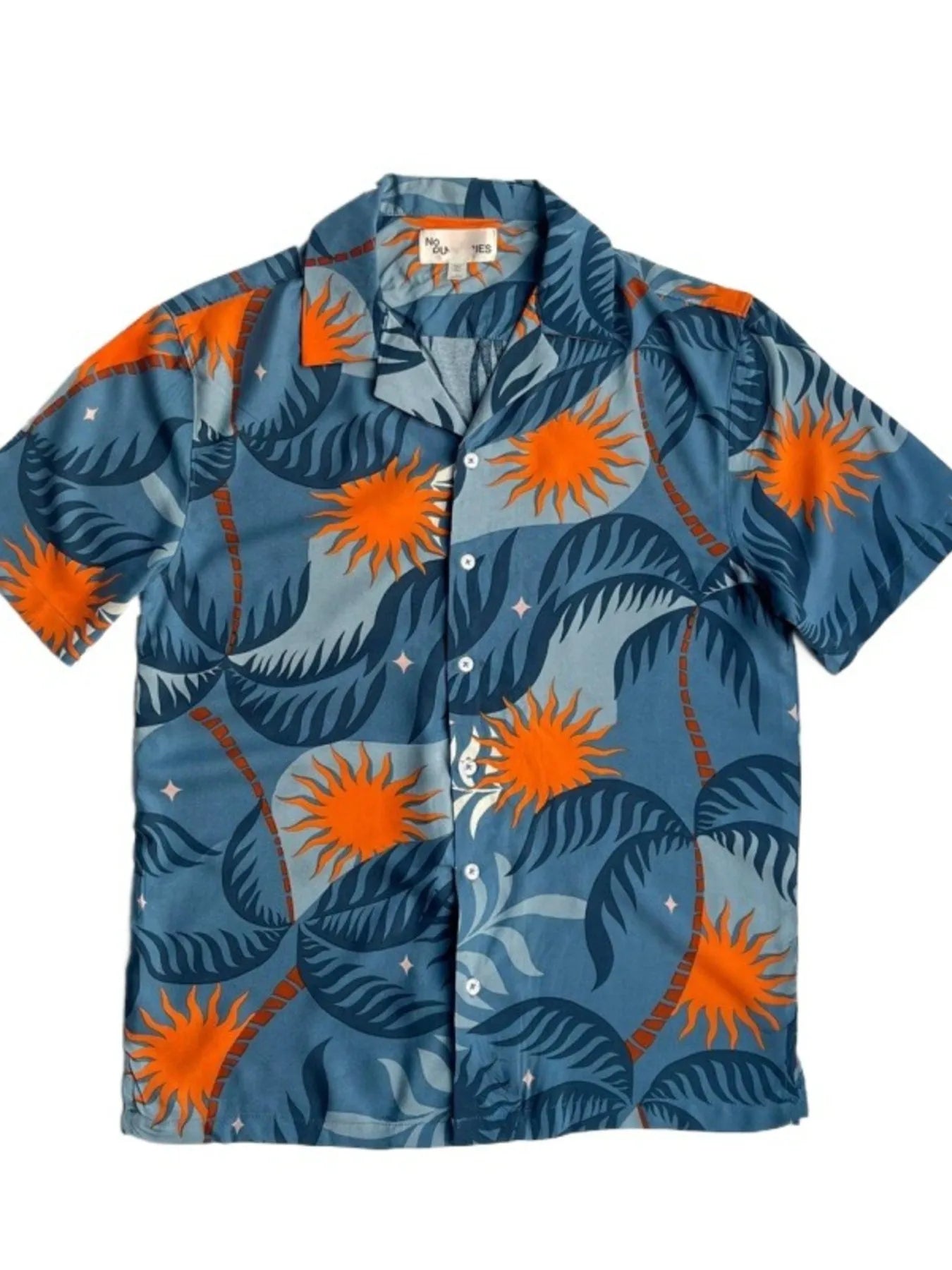 Men's Tropical Printed Button-Down Shirt