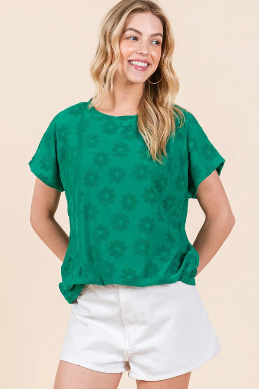 Floral Pattern T-Shirt - Front View